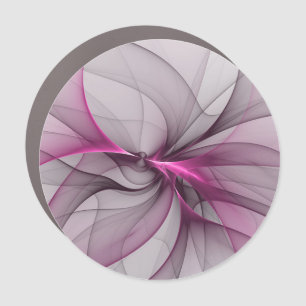 Elegant Chaos Modern Abstract Pink Fractal Art Car Magnet