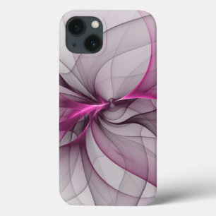 Elegant Chaos Modern Abstract Pink Fractal Art iPhone 13 Case