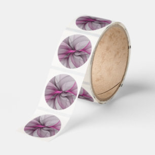 Elegant Chaos Modern Abstract Pink Fractal Art Classic Round Sticker