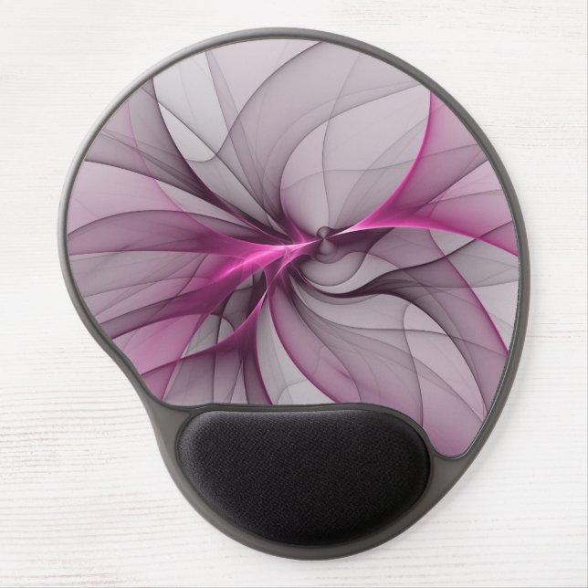 Elegant Chaos Modern Abstract Pink Fractal Art Gel Mouse Pad (Front)