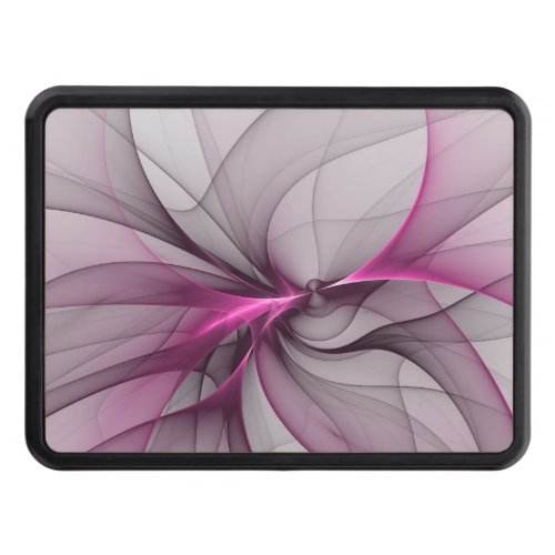 Elegant Chaos Modern Abstract Pink Fractal Art Hitch Cover