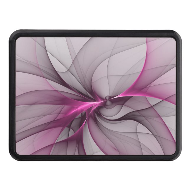 Elegant Chaos Modern Abstract Pink Fractal Art Hitch Cover (Front)