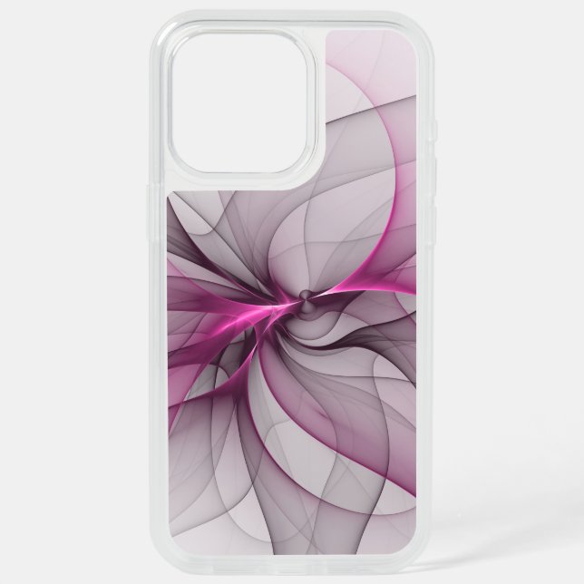 Elegant Chaos Modern Abstract Pink Fractal Art iPhone 15 Pro Max Case (Back)