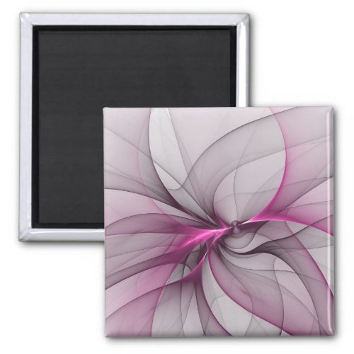 Elegant Chaos Modern Abstract Pink Fractal Art Magnet