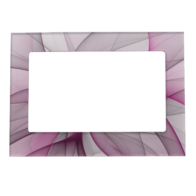 Elegant Chaos Modern Abstract Pink Fractal Art Magnetic Frame (Front)