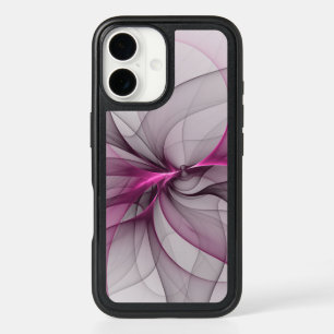 Elegant Chaos Modern Abstract Pink Fractal Art iPhone 16 Case
