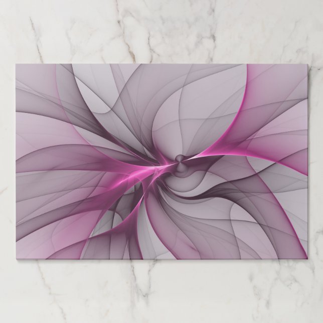 Elegant Chaos Modern Abstract Pink Fractal Art Paper Pad (Front)