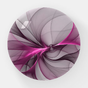 Elegant Chaos Modern Abstract Pink Fractal Art Paperweight