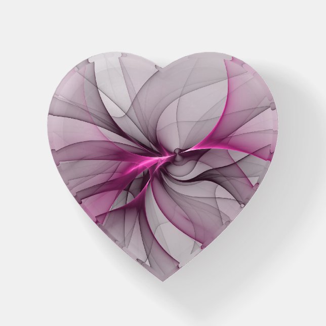 Elegant Chaos Modern Abstract Pink Fractal Art Paperweight (Front)