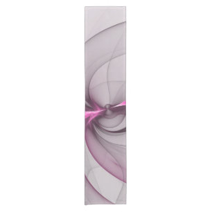 Elegant Chaos Modern Abstract Pink Fractal Art Short Table Runner