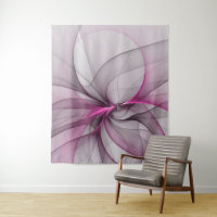 Elegant Chaos Modern Abstract Pink Fractal Art