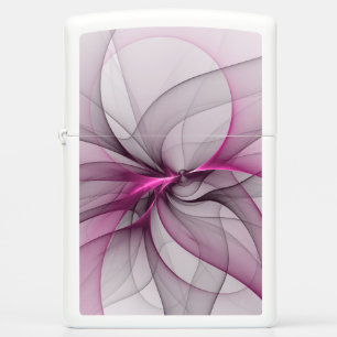Elegant Chaos Modern Abstract Pink Fractal Art Zippo Lighter
