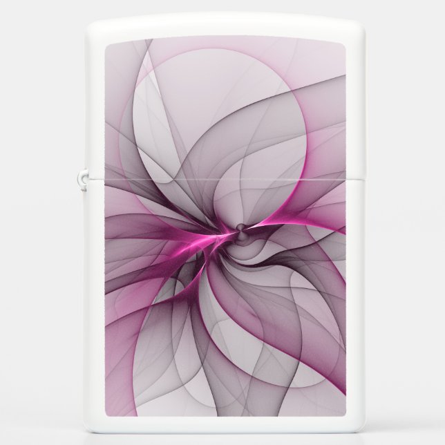 Elegant Chaos Modern Abstract Pink Fractal Art Zippo Lighter (Front)
