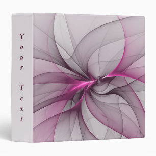 Elegant Chaos Modern Abstract Pink Fractal Text 3 Ring Binder