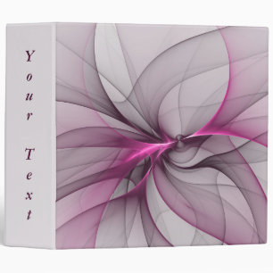 Elegant Chaos Modern Abstract Pink Fractal Text 3 Ring Binder