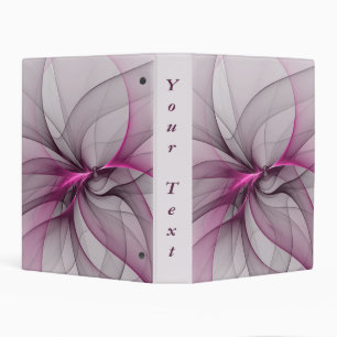 Elegant Chaos Modern Abstract Pink Fractal Text Mini Binder