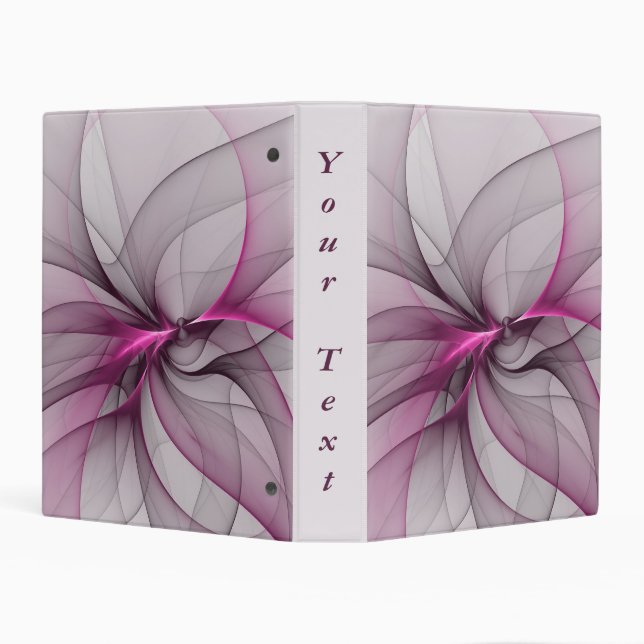 Elegant Chaos Modern Abstract Pink Fractal Text Mini Binder (Background)
