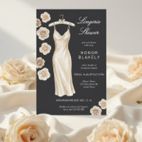 Elegant Charcoal and Cream Silk Lingerie Shower