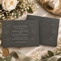 Elegant Charcoal Embossed Style Floral