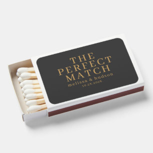 Elegant Charcoal Gold Wedding Matches