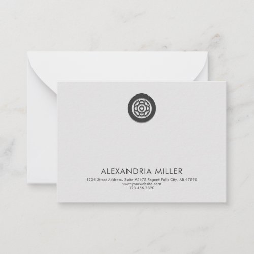 Elegant Charcoal Gray Business Note Card