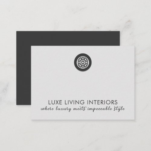 Elegant Charcoal Gray Business Note Card