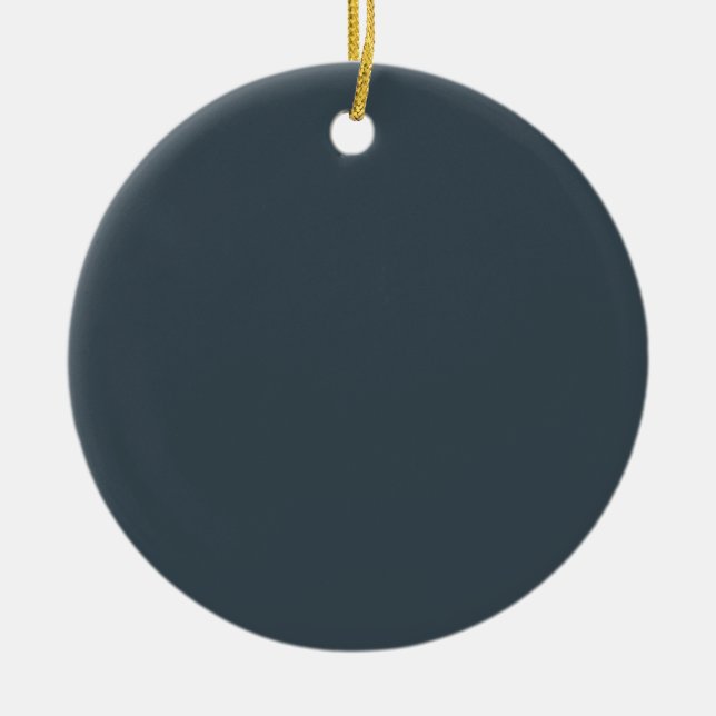 Elegant Charcoal Gray Midnight Ceramic Ornament (Front)
