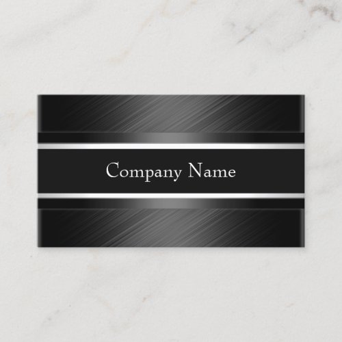 Elegant Charcoal Grey Black Silver Business Card