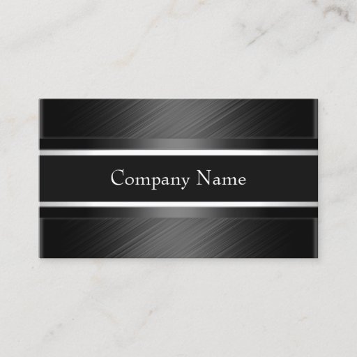 Customizable Elegant Charcoal Grey Black Silver Business Card Templates