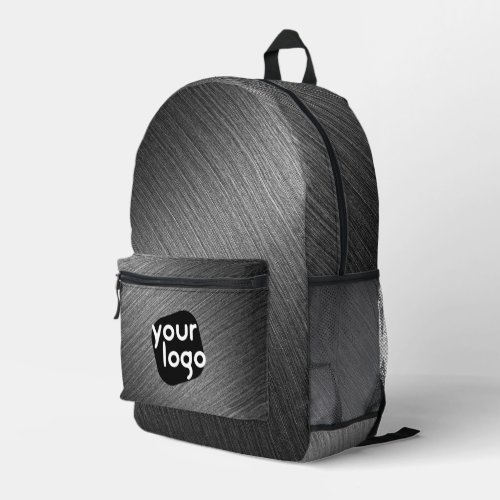 Elegant Charcoal Grey Minimalistic Modern Add Logo Printed Backpack