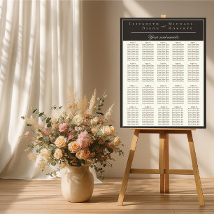 Elegant Charcoal Minimalist Large Seating Chart Foam Board