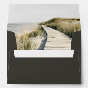 Elegant Charcoal Script Return Address Wedding Envelope