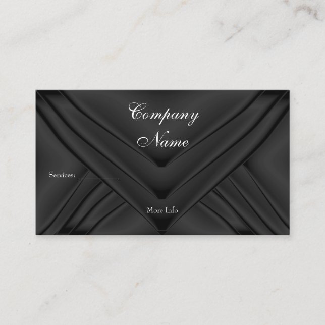 Elegant Charcoal Silk Purse Company Business Card (Front)
