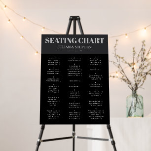 Elegant Charcoal Typography Alphabetical Wedding Foam Board