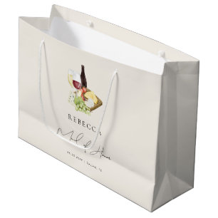 Elegant Charcuterie Wine & Cheese Maid of Honor Large Gift Bag