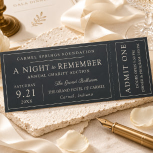 Elegant Charity Auction Fundraiser Event Raffle Tickets