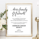Elegant Charity Donation In Lieu Of Favors Wedding Poster at Zazzle