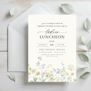Elegant Charity Lunch Floral Wildflowers Invitation
