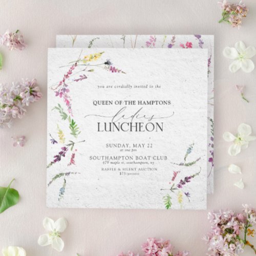 Elegant Charity Lunch Watercolor Floral Invitation
