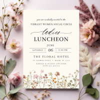Elegant Charity Lunch Watercolor Wildflower