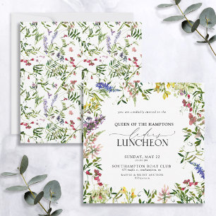 Elegant Charity Lunch Watercolor Wildflower Invitation