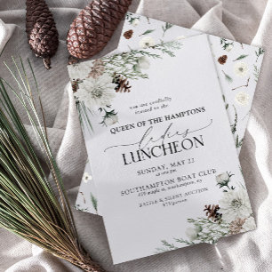 Elegant Charity Lunch Watercolor Winter Invitation