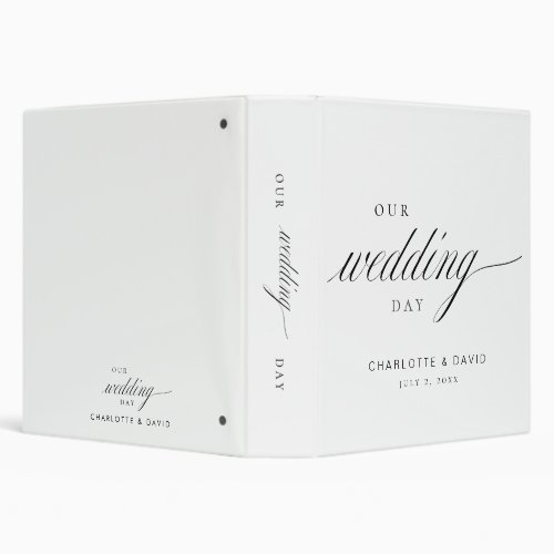 Elegant Charlotte Our Wedding Day Album   3 Ring Binder