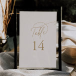 Elegant Charm 5x7 Ivory Gold Wedding Table Numbers<br><div class="desc">These elegant charm 5x7 ivory and gold wedding table numbers are perfect for a simple wedding. The modern minimalist design features timeless vintage cream and gold romantic calligraphy with bohemian fairytale style. The table numbers print on the front and back (double-sided). Customize and add each table number that you need...</div>