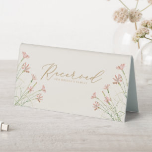 Elegant Charm Creamy Wild Flower Wedding Seating Table Tent