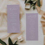 Elegant Charm Flat Lavender Purple Wedding Program<br><div class="desc">This elegant charm flat lavender purple flat wedding program is perfect for a simple wedding. The modern minimalist design features timeless pastel lavender purple and romantic calligraphy with bohemian fairytale style, perfect for a spring or summer garden wedding. Personalize your wedding program template with the names of the couple, the...</div>