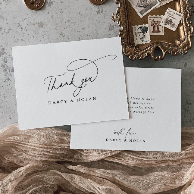 Elegant Charm Flat Simple Wedding Thank You Cards (Creator Uploaded)