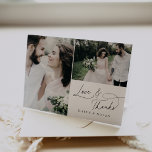 Elegant Charm Folded Wedding Photo Thank You Cards<br><div class="desc">These elegant charm folded wedding photo thank you cards are perfect for a simple wedding. The modern minimalist design features timeless black and white romantic calligraphy with bohemian fairytale style. Personalize the inside of your thank you notes with your names, and a thank you message. Alternatively, leave the thank you...</div>