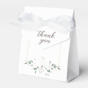 Elegant Charm Green Wildflower Wedding Favor Boxes