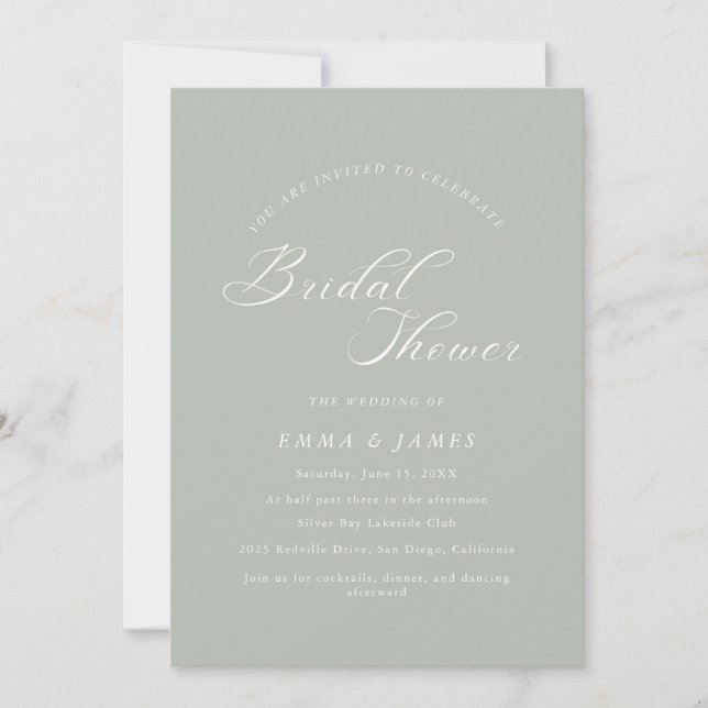Elegant Charm Ivory & Gold Bridal Shower  Invitation (Front)